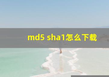 md5 sha1怎么下载